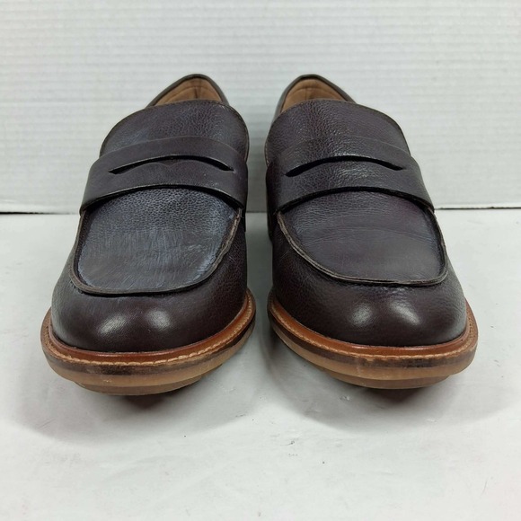 Earth Womens Dark Brown Leather Penny Loafers Lug Sole Block Heel 9.5M - Picture 3 of 8